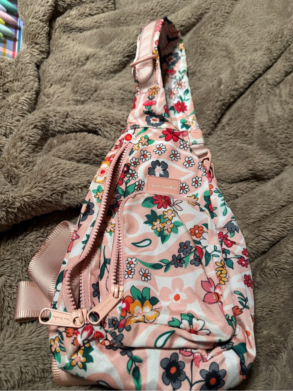 Vera Bradley Pink Floral Crossbody Sling
